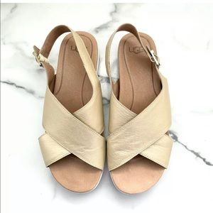 Ugg Kamile Gold Metallic Flat Sandal